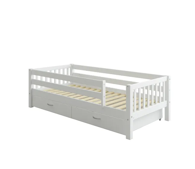 THUKA Nordic Tagesbett Crossbar mit 3/4 Absturzsicherung und 2 Schubladen weiß