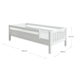 THUKA Nordic Tagesbett Crossbar mit 3/4 Absturzsicherung weiß