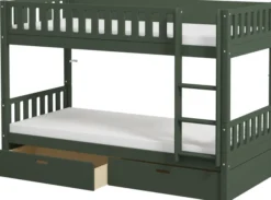 THUKA Viggo Etagenbett 90x200cm mit Bettkästen grün