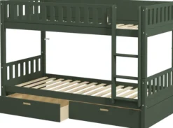 THUKA Viggo Etagenbett 90x200cm mit Bettkästen grün