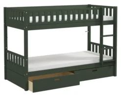 THUKA Viggo Etagenbett 90x200cm mit Bettkästen grün