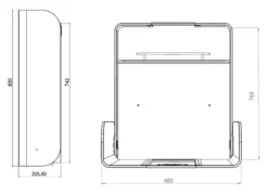 Timkid KAWAmaxi Wickeltisch modern design anthrazit/Eiche Dekor/anthrazit
