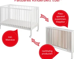 tiSsi® Kinderbett JORI faltbar Weiß 100013