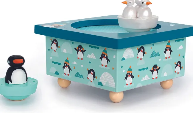 Trousselier Spieluhr mit magnetisch tanzenden Piguinen 6295008