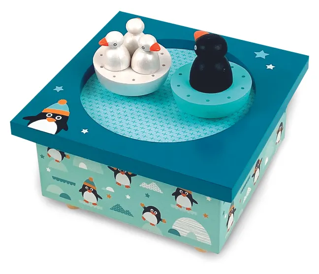 Trousselier Spieluhr mit magnetisch tanzenden Piguinen 6295008