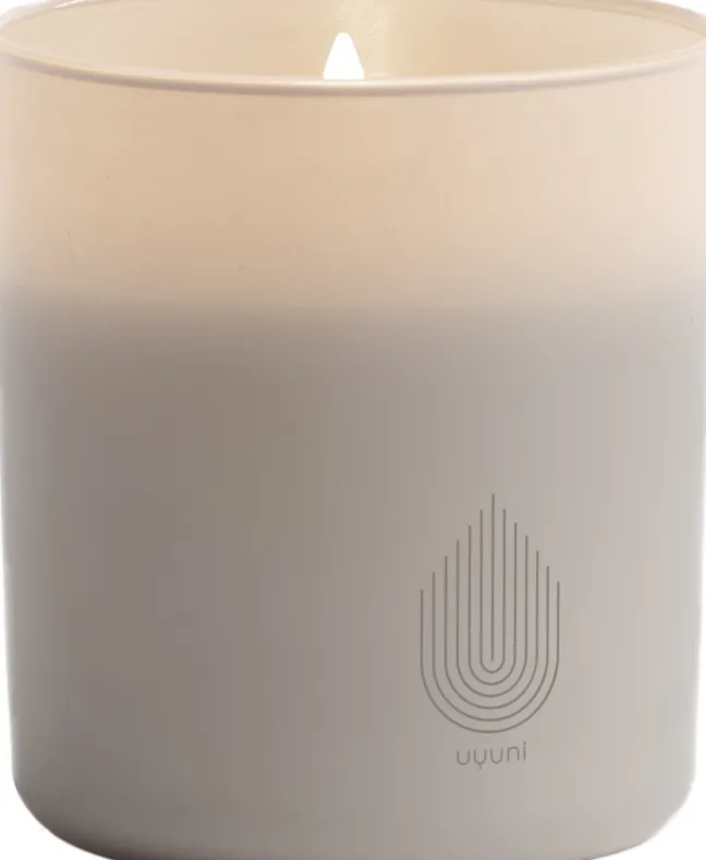 UYUNI LED Kerze im Glas 9x10 cm Sandstone