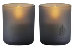 UYUNI LED Kerze im Glas 6x7 cm (2 Stück) grey
