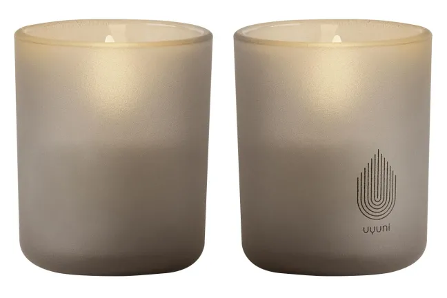 UYUNI LED Kerze im Glas 6x7 cm (2 Stück) Sandstone