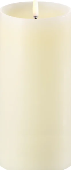 UYUNI LED Kerze mit Rand Smooth 7,8x15 cm Ivory