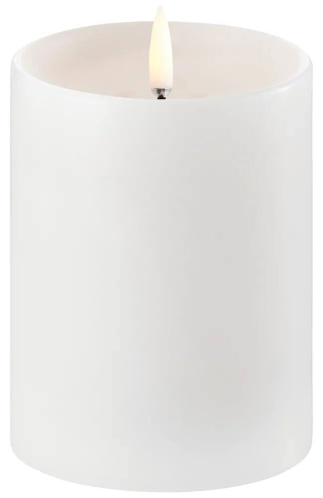 UYUNI LED Kerze mit Rand Smooth 7,8x10 cm Nordic White