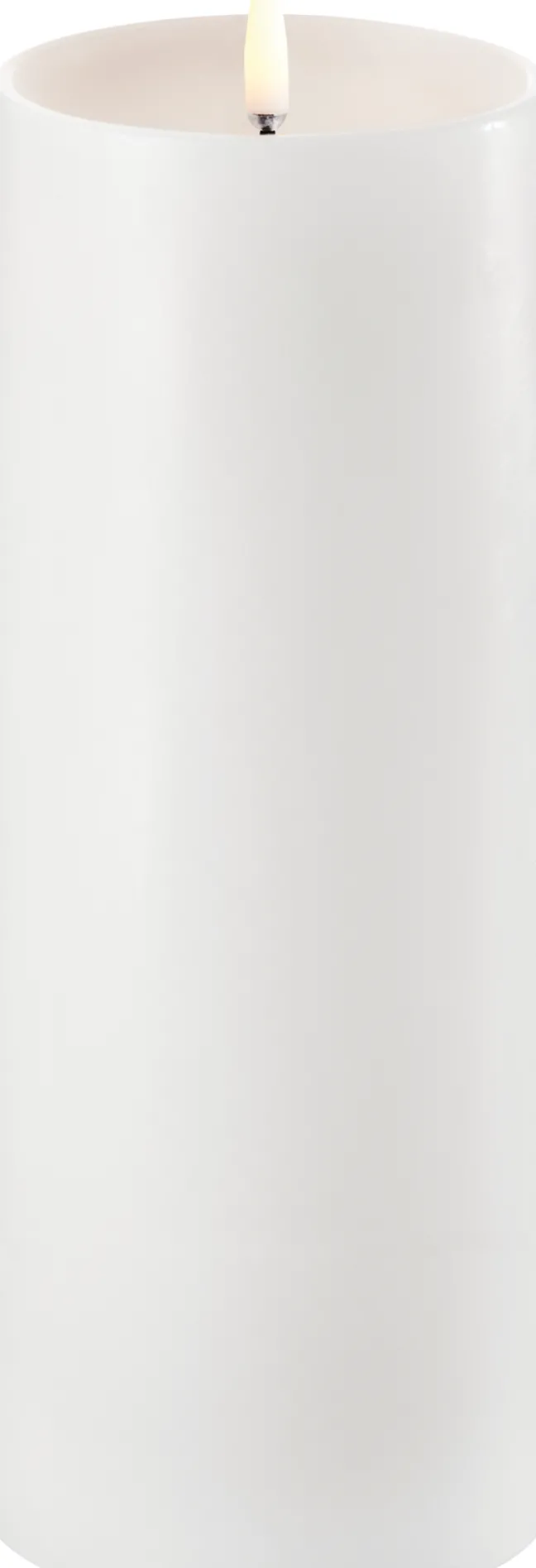 UYUNI LED Kerze mit Rand Smooth 7,8x20 cm Nordic White