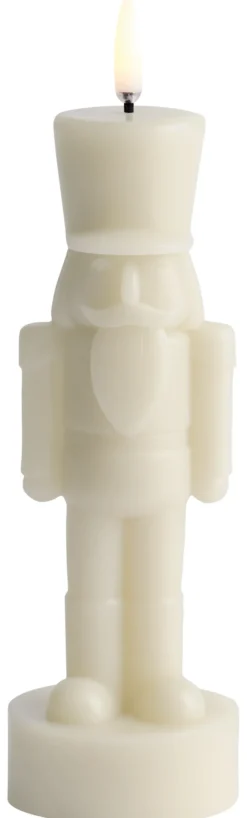 UYUNI LED Kerze Nussknacker Smooth 7x21 cm Oyster Grey