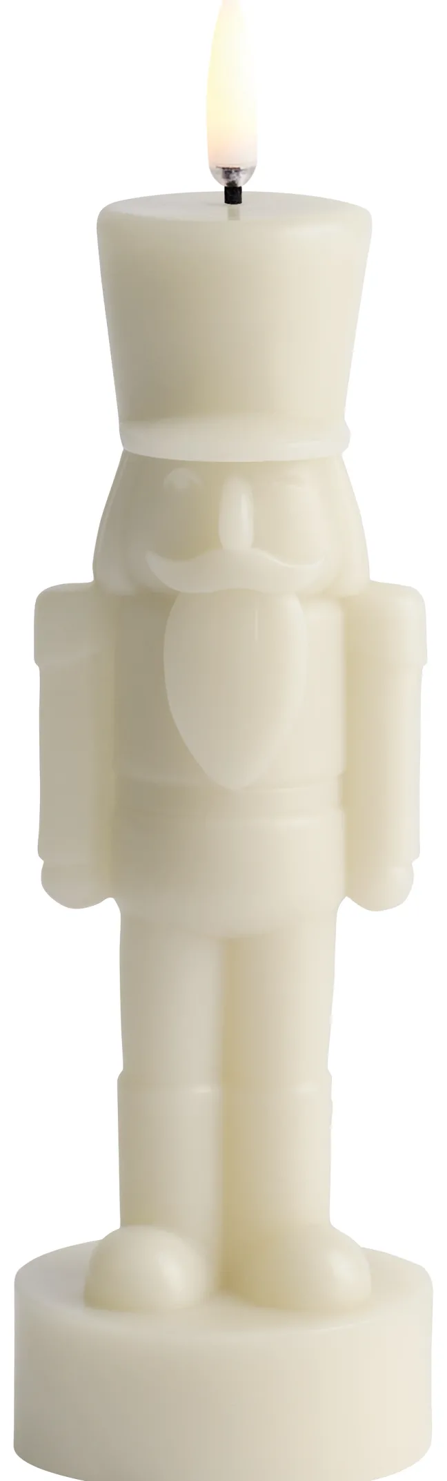 UYUNI LED Kerze Nussknacker Smooth 7x21 cm Oyster Grey