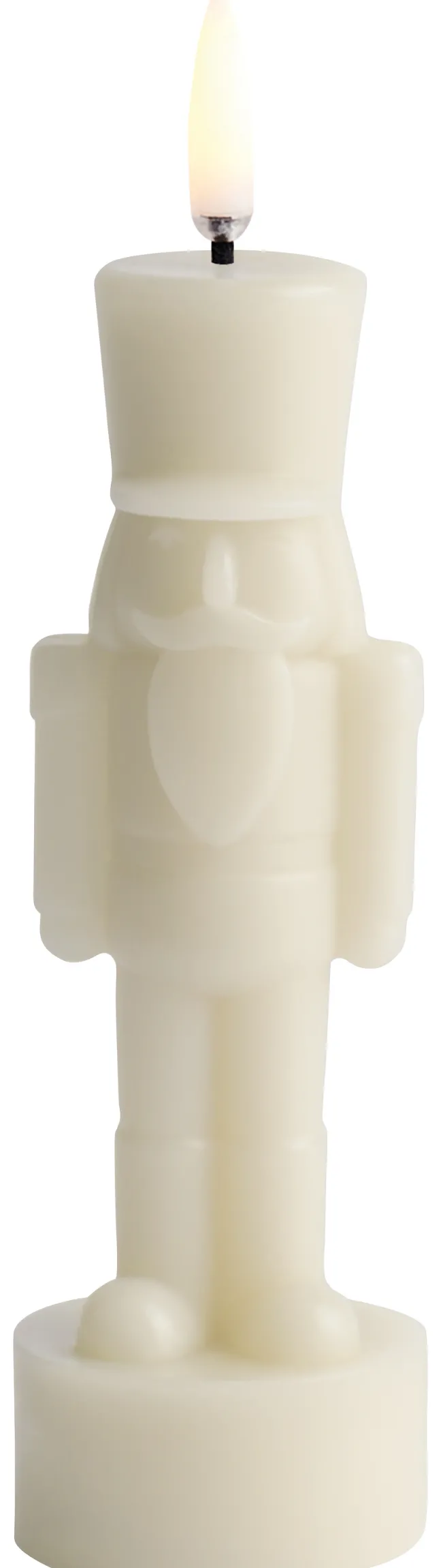 UYUNI LED Kerze Nussknacker Smooth 6x16,5 cm Oyster Grey