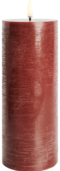 UYUNI LED Kerze Rustic 7,8x20 cm Carmine Red