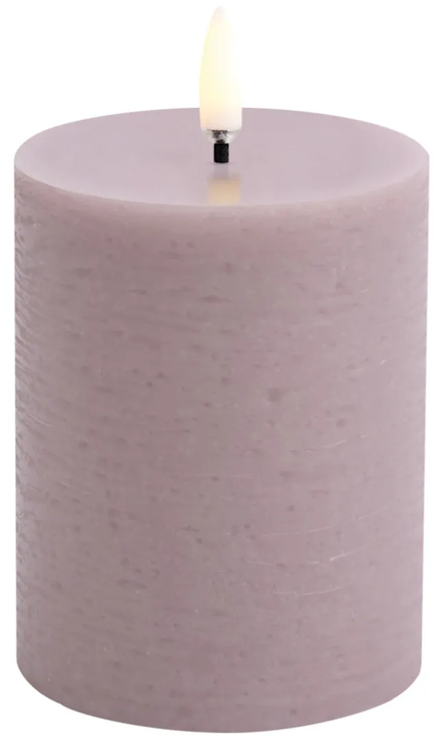UYUNI LED Kerze Rustic 7,8x10 cm Light Lavender