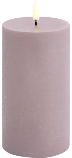 UYUNI LED Kerze Rustic 7,8x15 cm Light Lavender