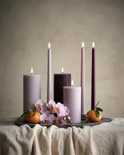 UYUNI LED Kerze Rustic 7,8x20 cm Light Lavender