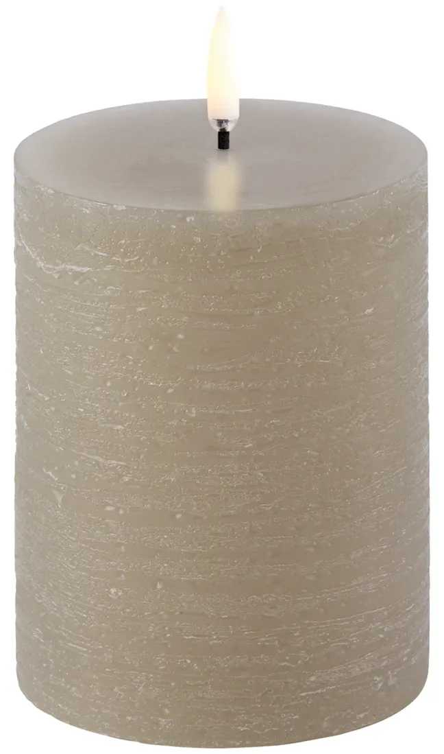 UYUNI LED Kerze Rustic 7,8x10 cm Sandstone