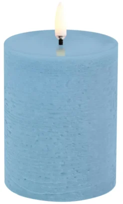 UYUNI LED Kerze Rustic 7,8x10 cm Sky Blue