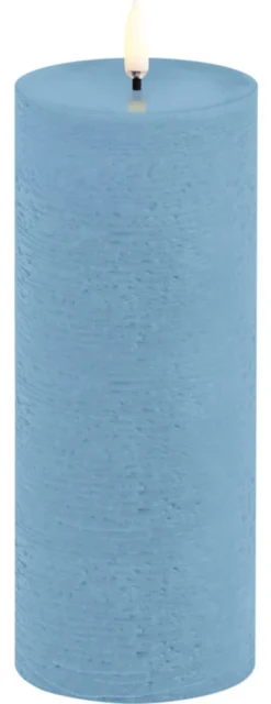 UYUNI LED Kerze Rustic 7,8x20 cm Sky Blue
