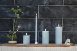 UYUNI LED Kerze Rustic 7,8x15 cm Sky Blue