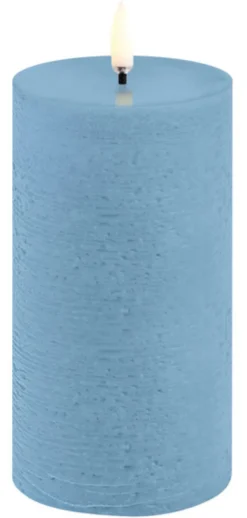 UYUNI LED Kerze Rustic 7,8x15 cm Sky Blue