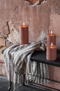 UYUNI LED Kerze Rustic 7,8x10 cm Terracotta