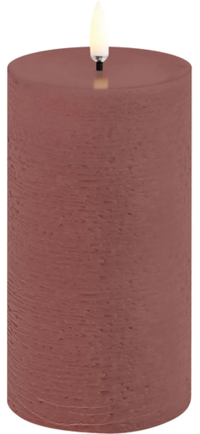 UYUNI LED Kerze Rustic 7,8x15 cm Terracotta