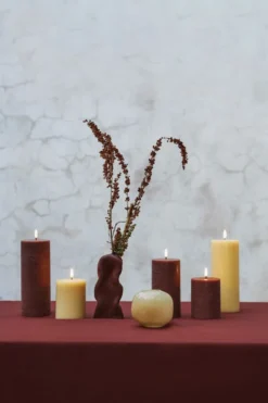 UYUNI LED Kerze Rustic 7,8x15 cm Terracotta