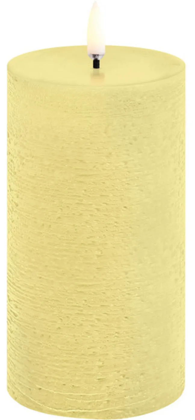 UYUNI LED Kerze Rustic 7,8x15 cm Wheat Yellow