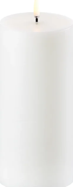 UYUNI LED Kerze Smooth 7,8x15 cm Nordic White