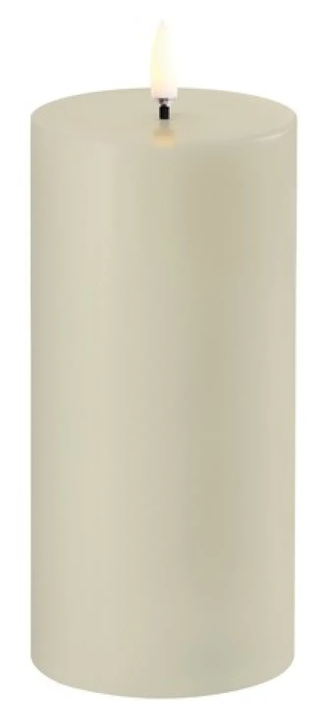 UYUNI LED Kerze Smooth 7,8x15 cm Oyster Grey