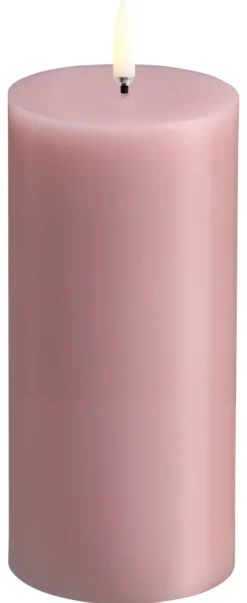 UYUNI LED Kerze Smooth 7,8x15 cm Rose Powder