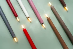 UYUNI LED Stabkerze (2 Stück) Smooth 2,3x25 cm Grey