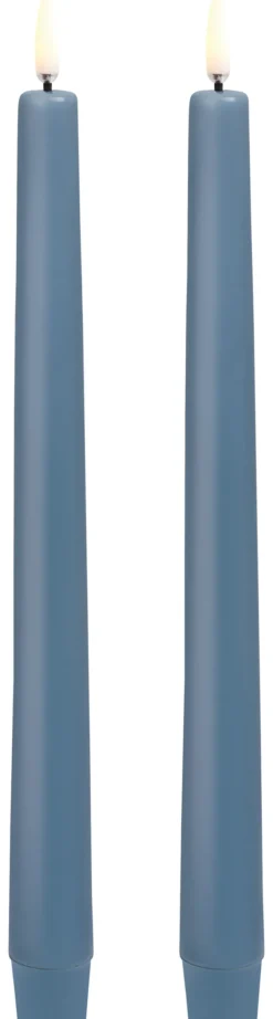UYUNI LED Stabkerze (2 Stück) Smooth 2,3x25 cm Hazy blue Sale
