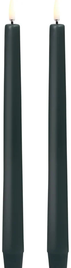 UYUNI LED Stabkerze (2 Stück) Smooth 2,3x25 cm Pine Green