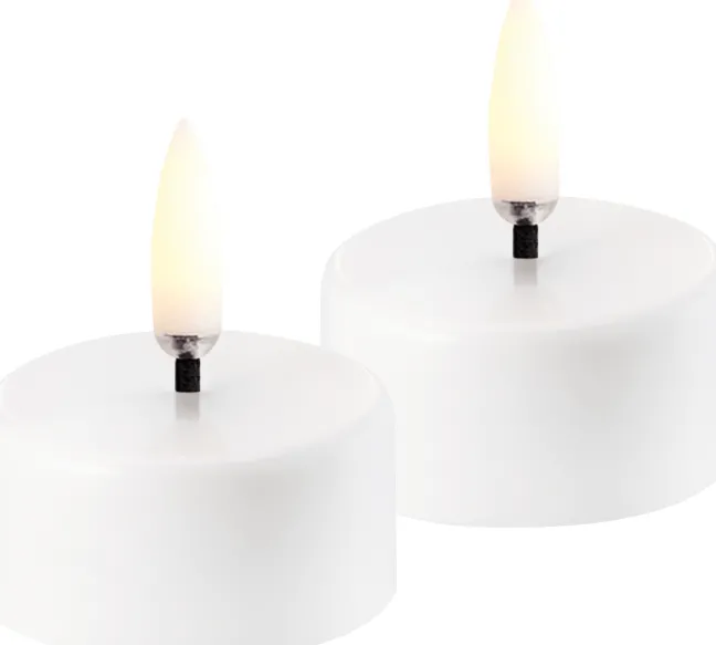 UYUNI LED Teelicht mit Akku 3,9x2,3 cm (2 Stück) Kunststoff White