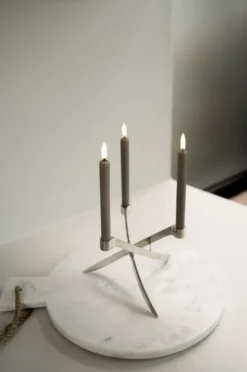 UYUNI Lightarch Kerzenständer für 3 Mini Stabkerzen Chrome