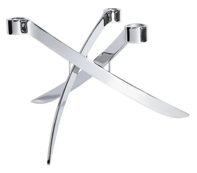 UYUNI Lightarch Kerzenständer für 3 Stabkerzen Chrome Sale