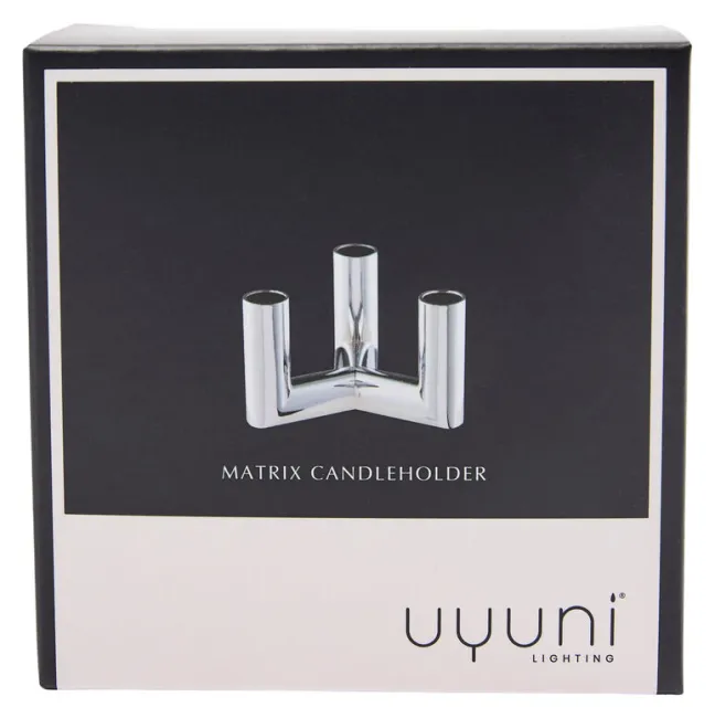 UYUNI Matrix Kerzenständer für 3 Mini Stabkerzen Chrome