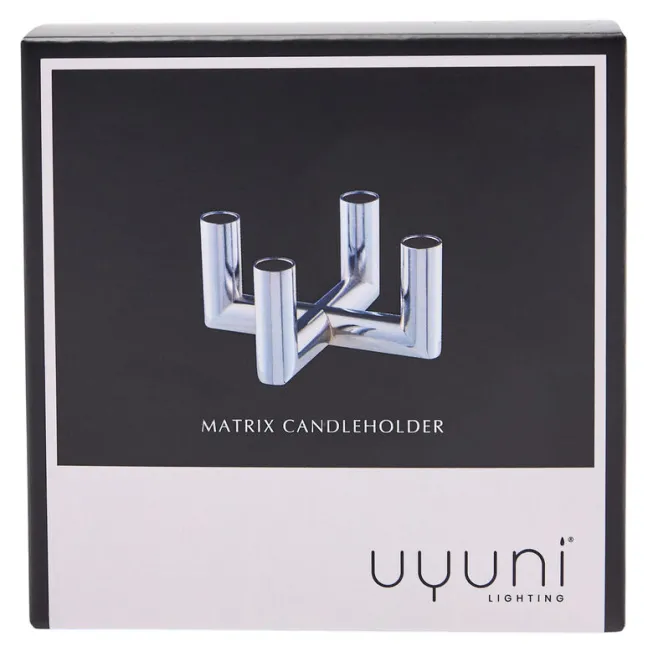 UYUNI Matrix Kerzenständer für 4 Mini Stabkerzen Chrome