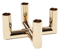 UYUNI Matrix Kerzenständer für 4 Mini Stabkerzen Warm brass