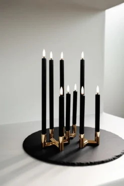 UYUNI Matrix Kerzenständer für 3 Mini Stabkerzen Warm brass