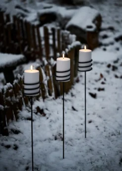 UYUNI Outdoor Kerzenständer Bodenstab 7,8x75cm Black Sale