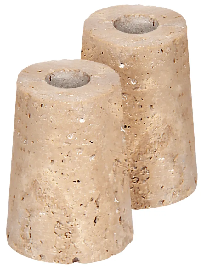 UYUNI Travertine Kerzenhalter M für Stabkerze Mini (2 Stück)