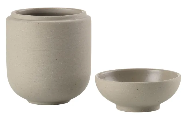 ZONE Denmark Gefäß mit Deckel Sensu 6,5 x 9 cm Taupe